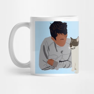 Alex Albon with his cat Mug